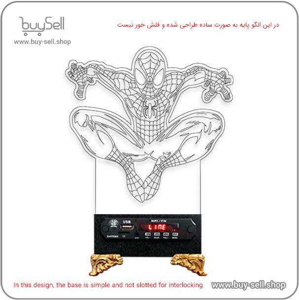 3D Spider-Man 2 Model Bulbing Night Light Laser Cutting Pattern