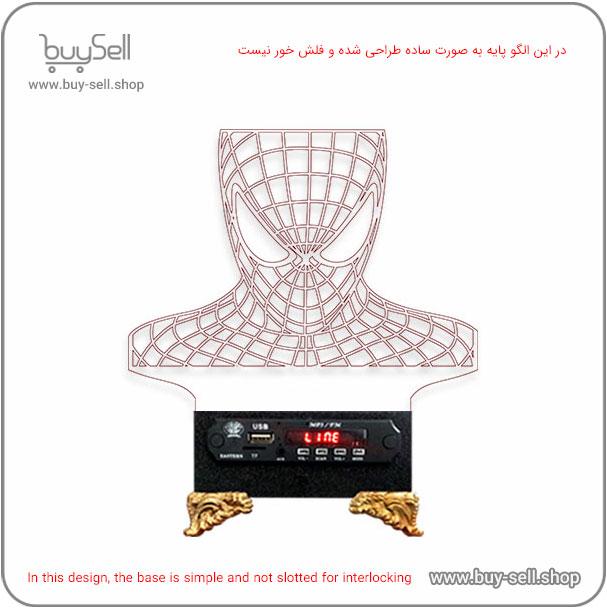 3D Spider-Man Model Bulbing Night Light Laser Cutting Pattern