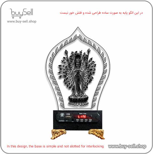 2D Buddha Model Bulbing Night Light Laser Cutting Pattern