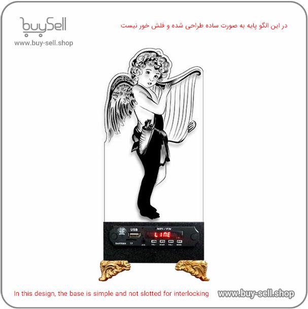 2D Harp-Playing Angel Model Bulbing Night Light Laser Cutting Pattern