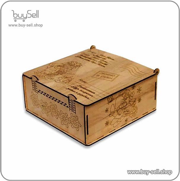 Laser cut design for a gift box Santa Claus style