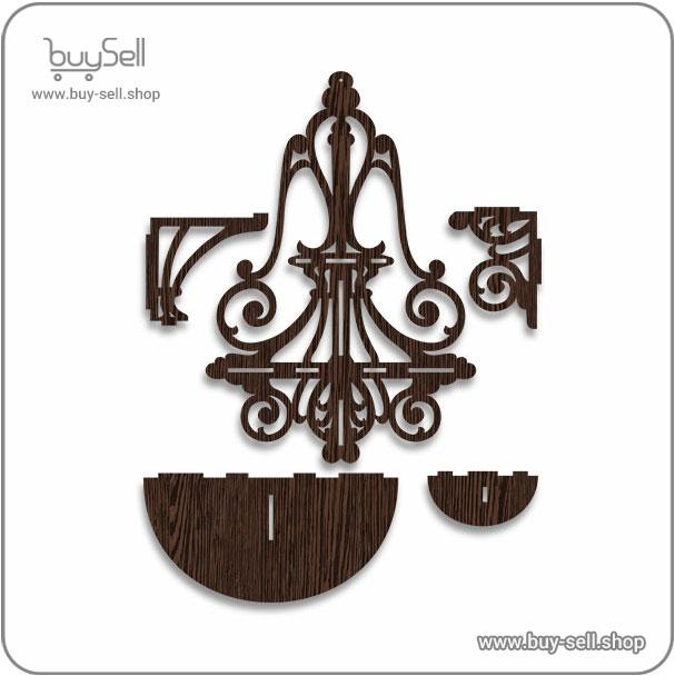 Laser cut template for a shelf candle holder Ancient style