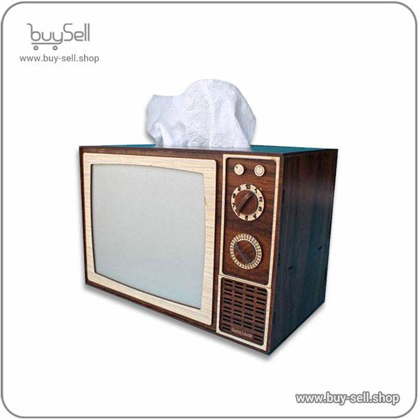TV-style tissue box laser cut template Channel One model