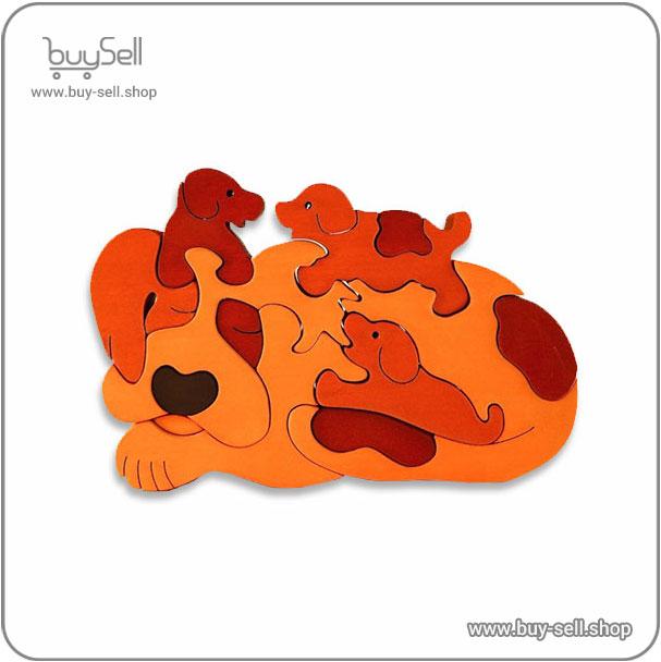Laser Cut Puzzle Design Dog and Puppies Theme
