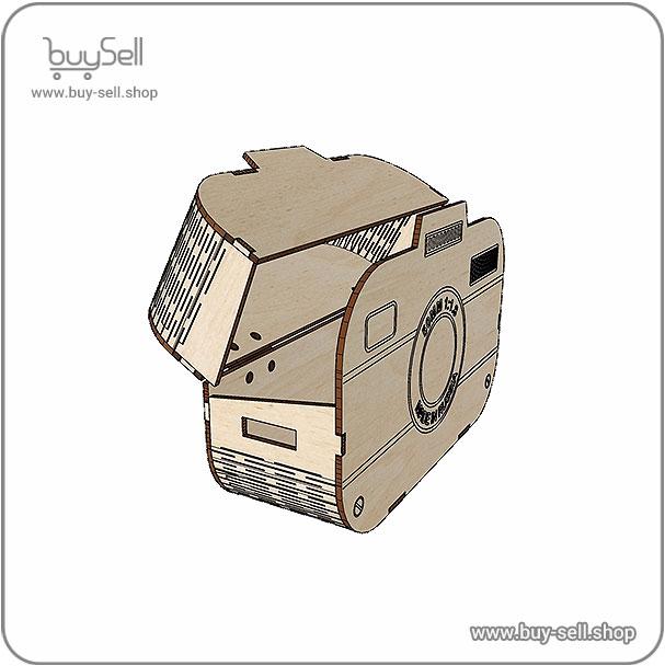 Laser cut design for a gift box Camera style