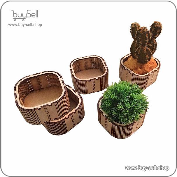 Laser cut template for a tabletop decorative flower pot