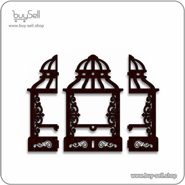 Laser cut template for a candle holder Four-sided cage style