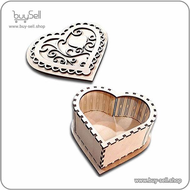 Laser cut design for a gift box Heart-shaped lid style