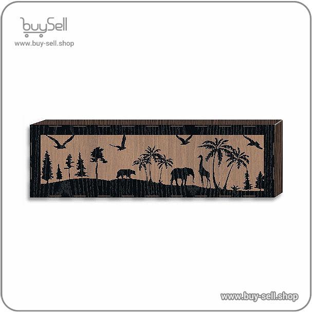 Laser cut template for a wall hanging panel Wildlife style