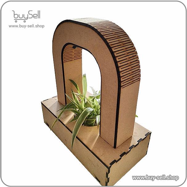 Laser cut design for a decorative flower pot with a lamp