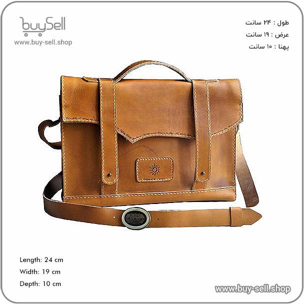 Laser cutting pattern for handmade leather office bag Javid model