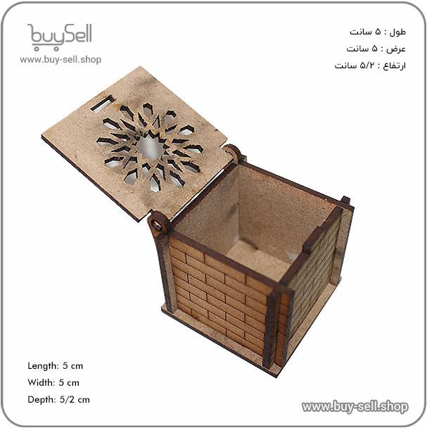 Laser cut design for a ring box Tazhib lid with brick-style body