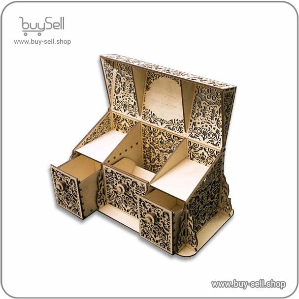 Laser cutting pattern for an engraved-style makeup box, Mahya model