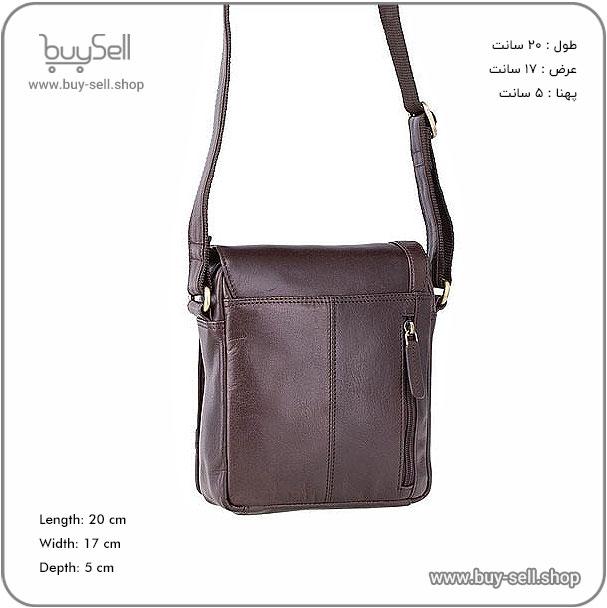 Laser cutting pattern for men's leather shoulder bag Omid model