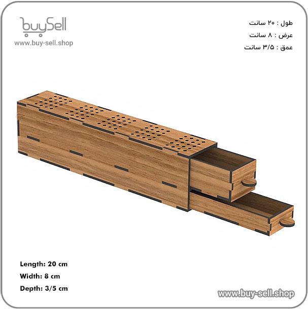 Laser cutting pattern for a two-layer pen and rollerball box