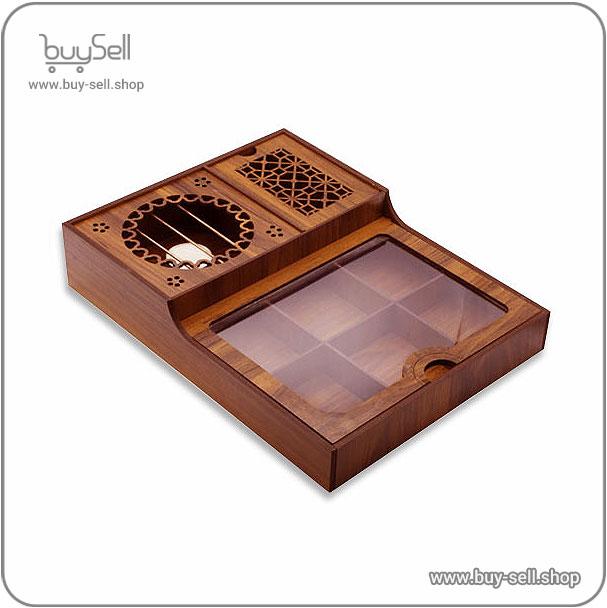 Laser Cut Tea Box with Warmer Traditional Style Design
