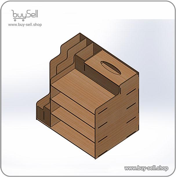 Laser cut design for multifunctional stationery stand