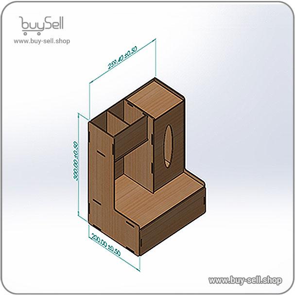 Laser cut design for stationery stand with tissue box holder