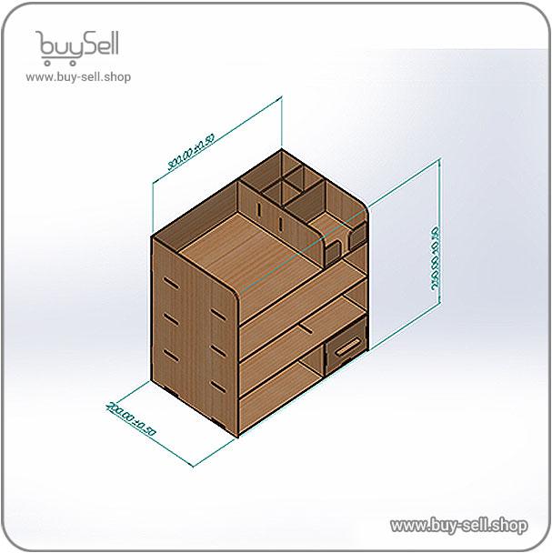 Laser cut design for four-tier single-drawer stationery stand