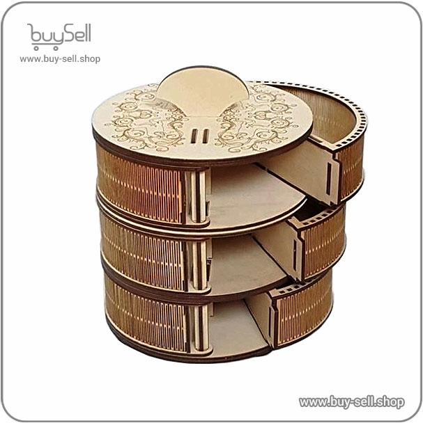 Laser cut template for a tiered circular box