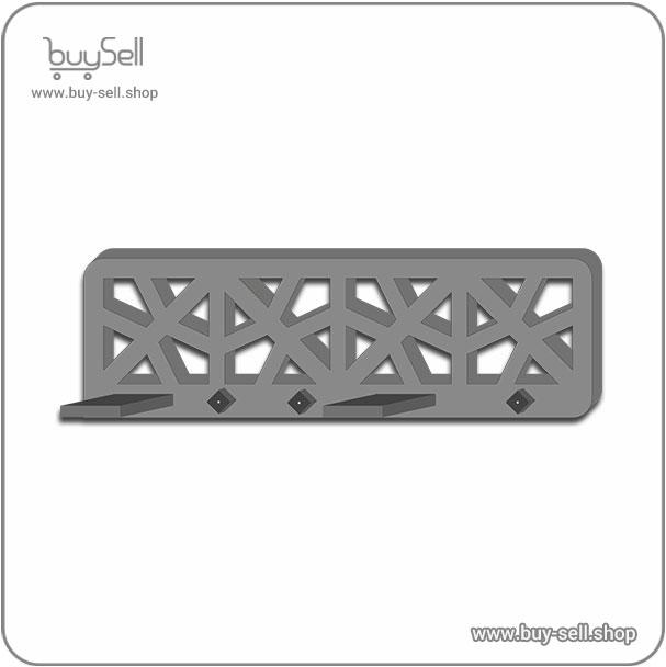 Laser cut template for a wall-mounted key holder and candle holder Tazhib double style