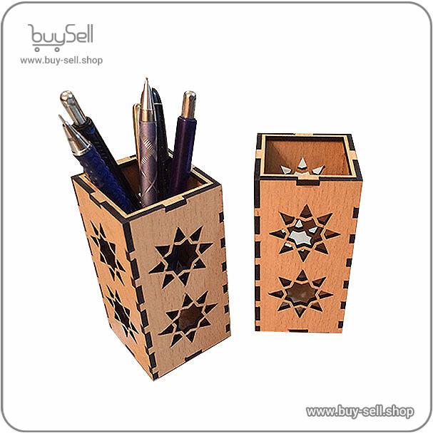 Laser cut design Tazhib-style Pen Holder