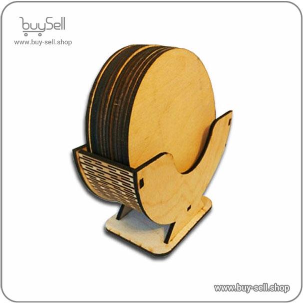 Laser Cut Coaster Set Design with Holder Stand