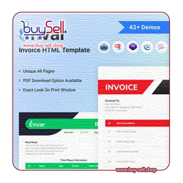 Download Invar HTML invoice and billing template