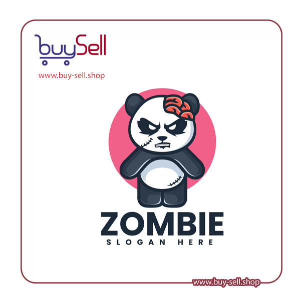Editable vector of logo – code: zombie-panda-cartoon-logo