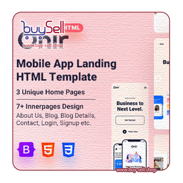 Download Onir HTML Landing Page Template - App Landing