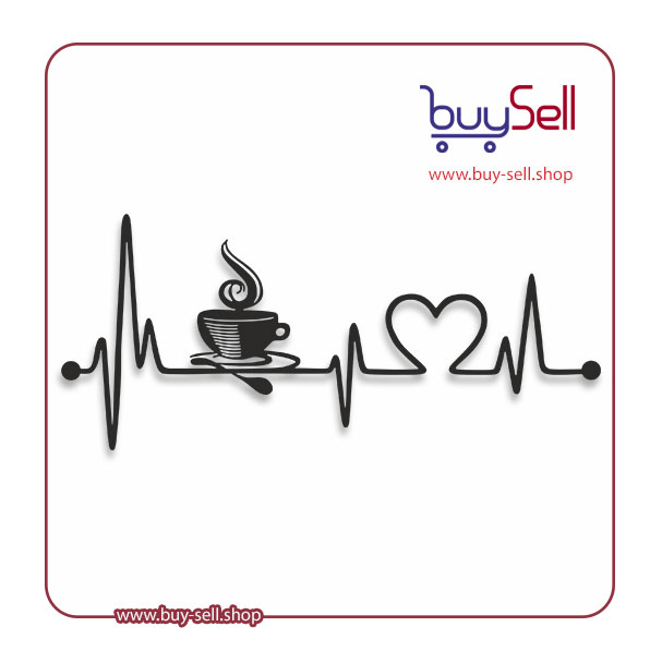 Editable vector of a coffee shop logo in heartbeat line style