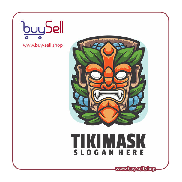 Editable vector of Envato logo – code: Tiki Mask Mascot Logo Design