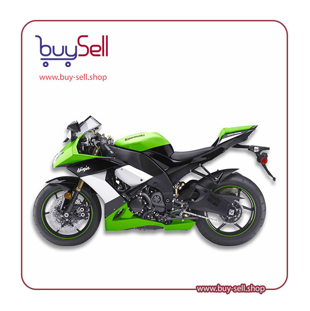 I need a PNG image of a green Kawasaki Ninja ZX 10R sports motorcycle