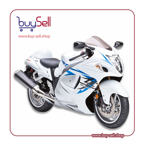 I need a PNG image of a white Suzuki Hayabusa GSX 1300 motorcycle