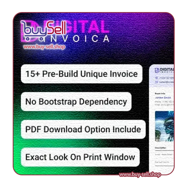Download Digital Invoica HTML Invoice Template