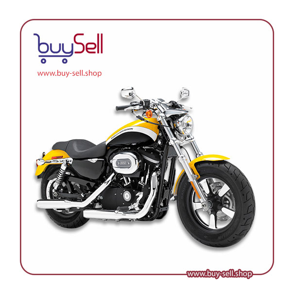 I need a high-quality image of a yellow Harley-Davidson Sportster 1200 motorcycle