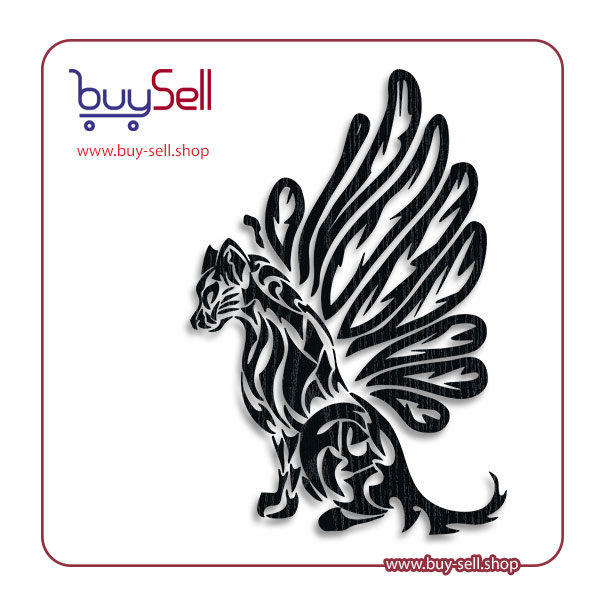 Editable vector of a winged cat