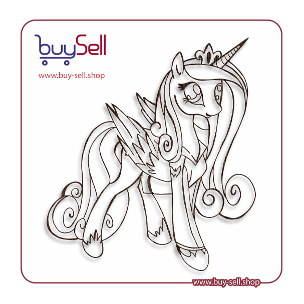 Editable vector of a cartoon unicorn