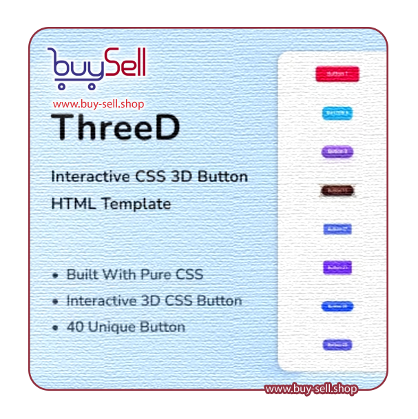 Download ThreeD HTML and CSS 3D button collection template